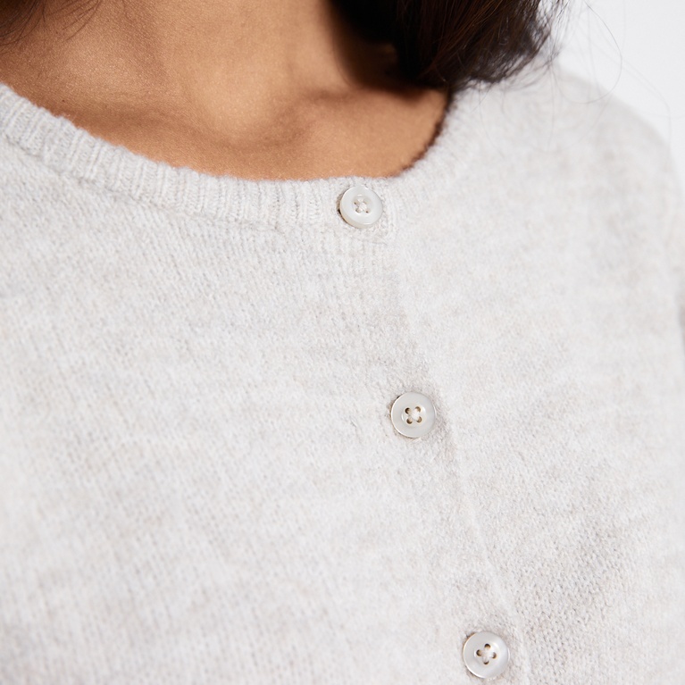 Basic knit cardigan "Audrey" Beige Melange